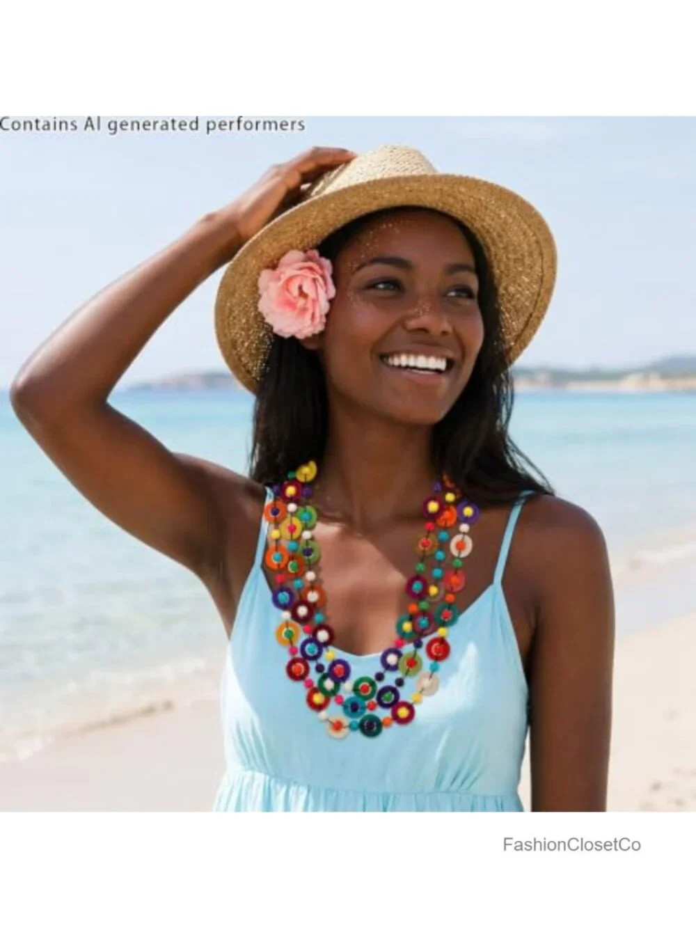 Handmade Wooden Coconut Shell Bohemian Layered Beaded Necklace